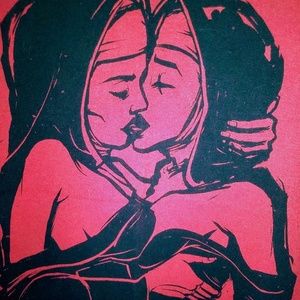 Bad Religion Black on Red Naughty Nuns T-shirt